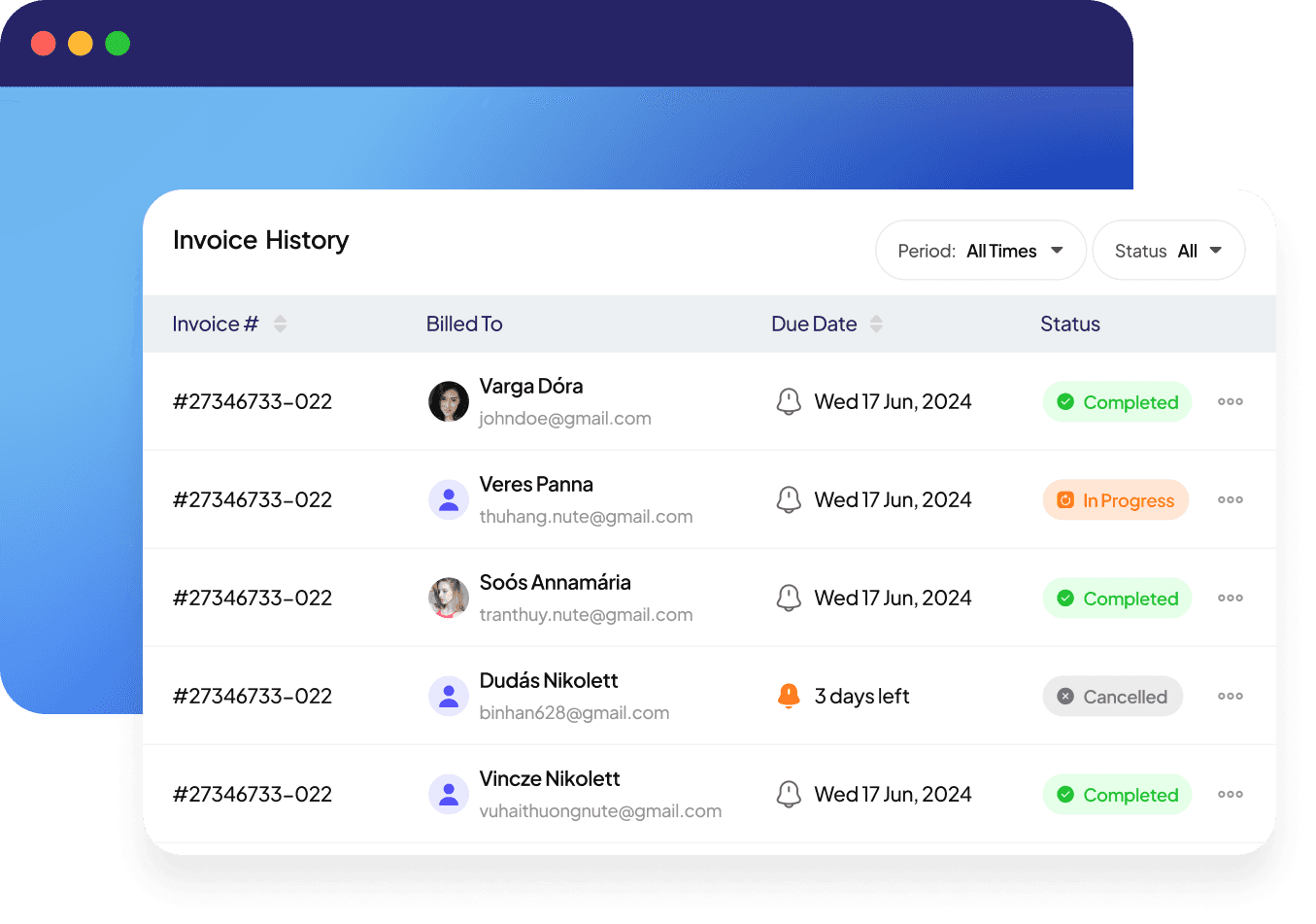 timber dashboard